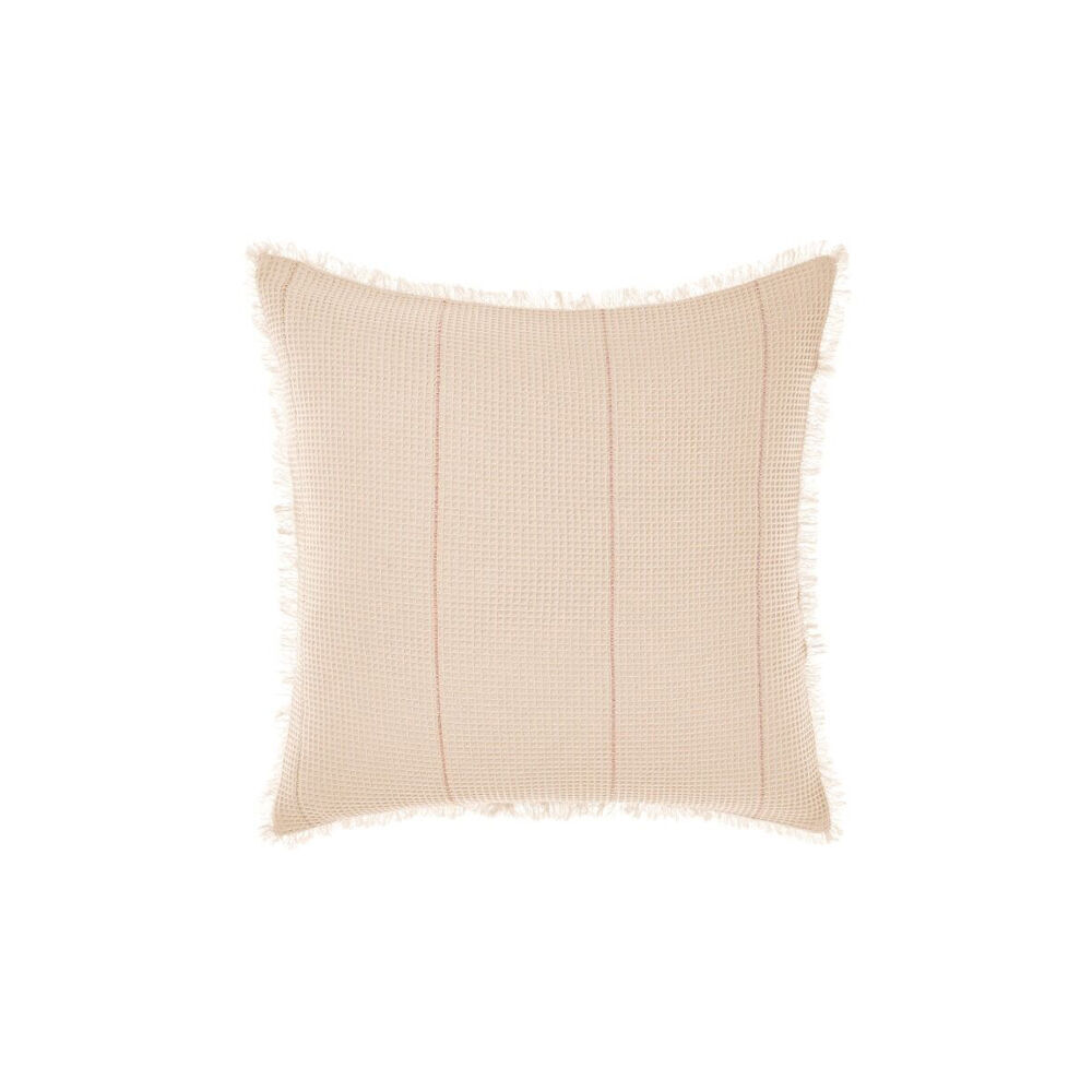 2PK Linen House Galicia European Blue/Sand Pillowcase 65x65cm - Pink