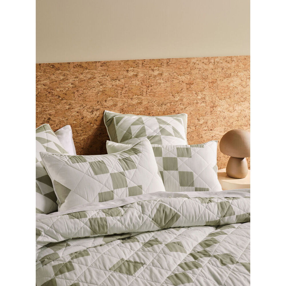 2PK Linen House Una Eucalyptus European Pillowcase 65x65cm