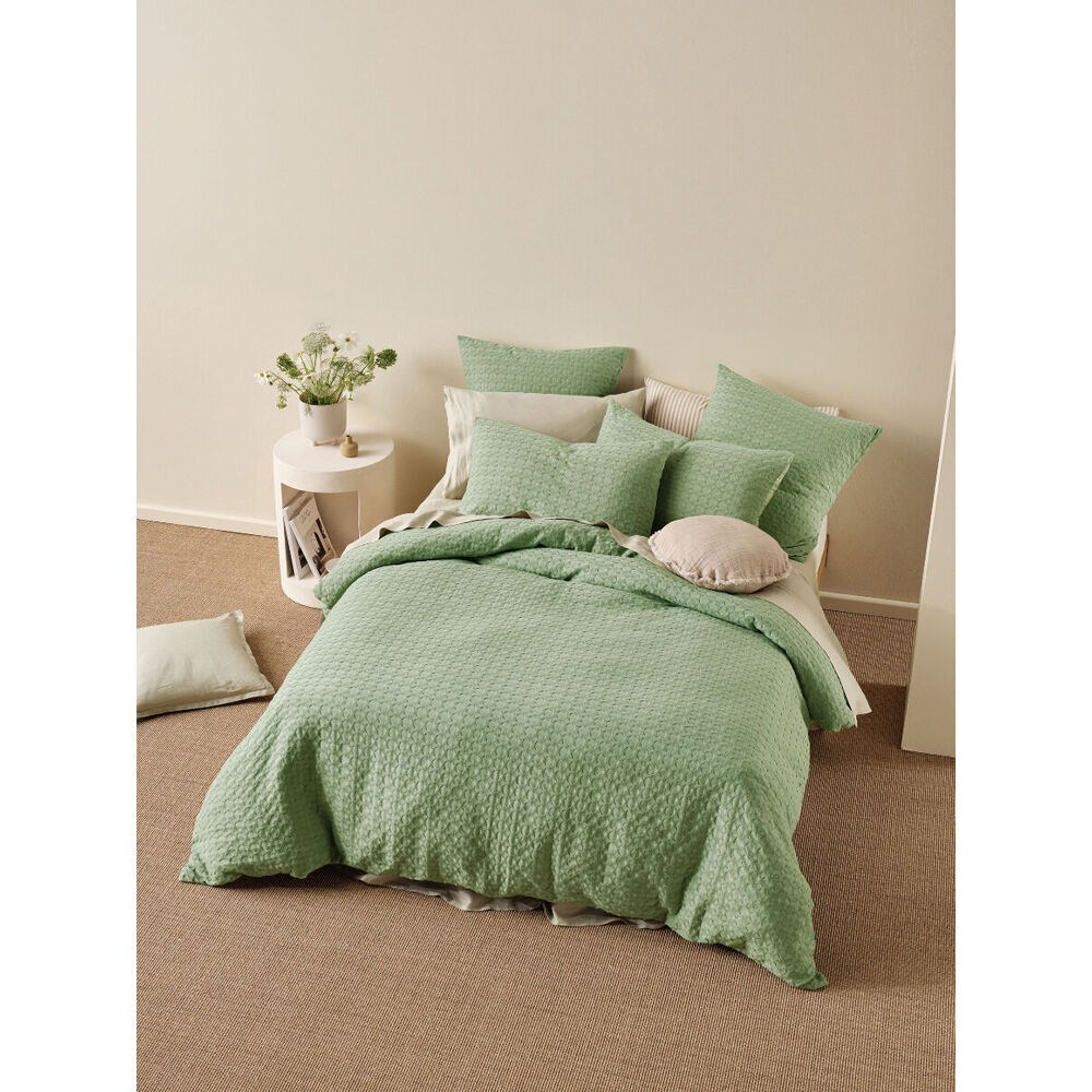2PK Linen House 65x65cm Vista Leaf European Pillowcase