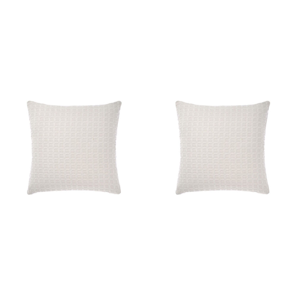 2PK Linen House 65x65cm Vista White European Pillowcase