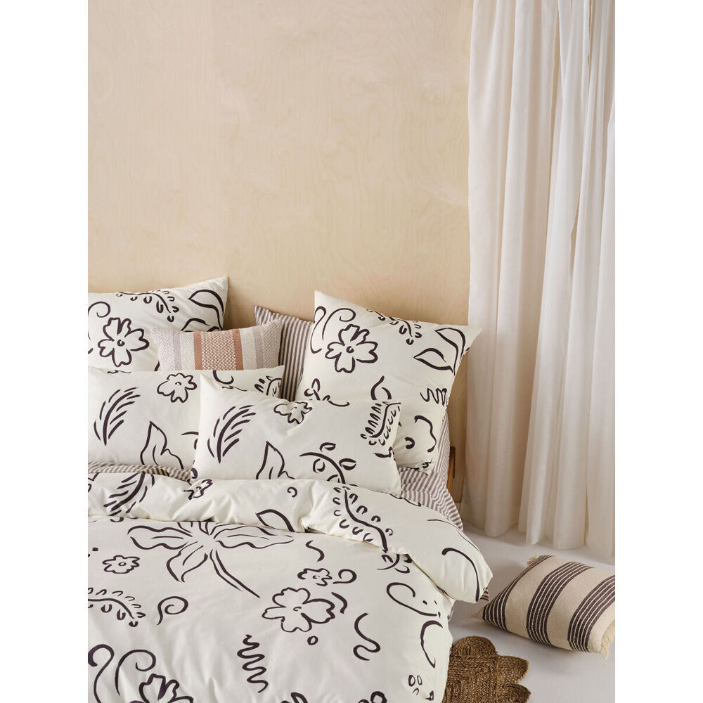 Linen House 65x65cm Kenzi Vanilla European Pillowcase