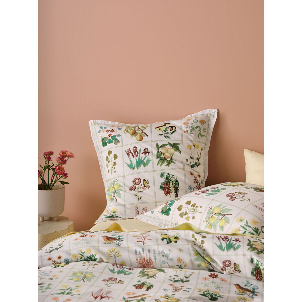 2PK Linen House Garden Bed Vanilla European Cotton Pillowcase 65x65cm