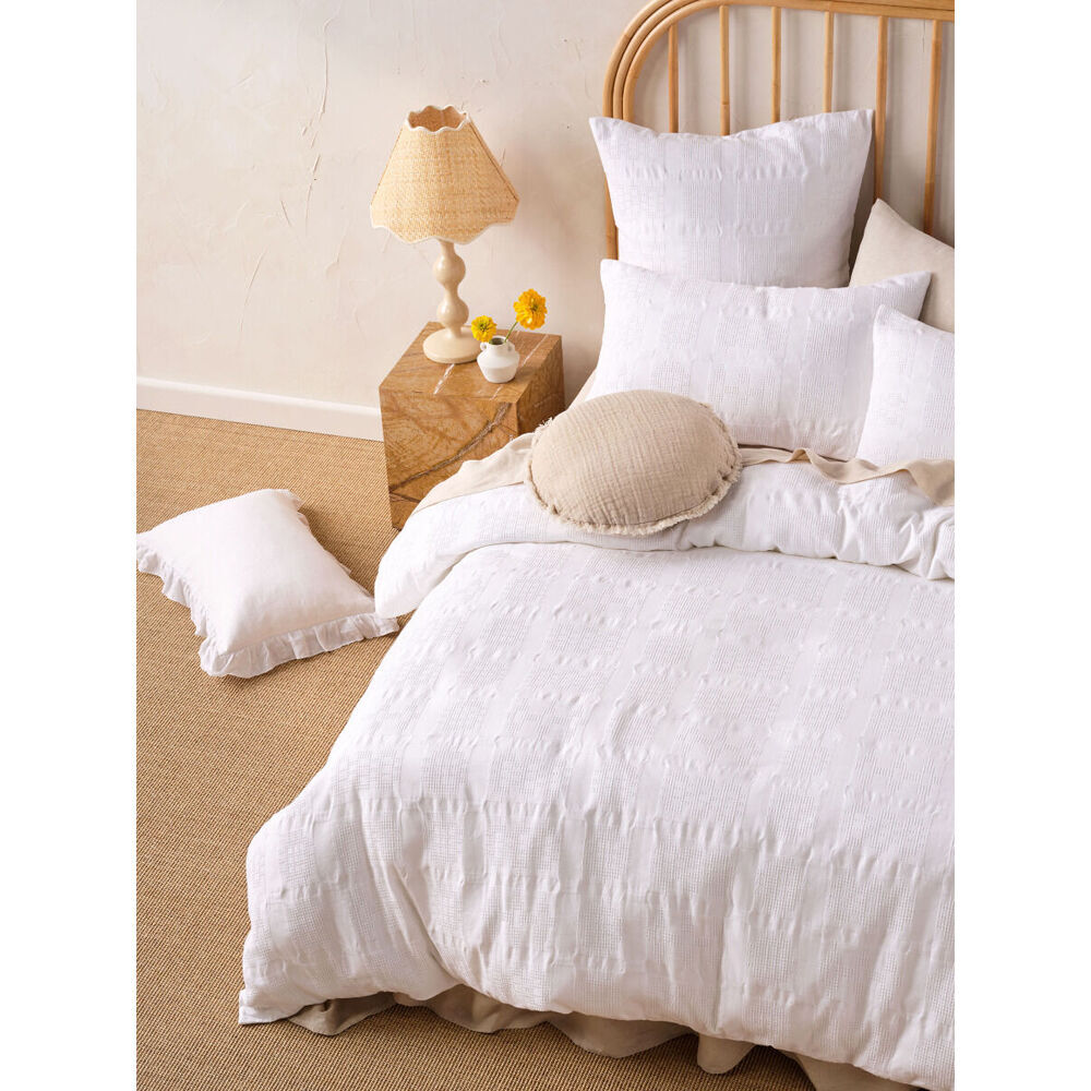 2PK Linen House 65x65cm Seren White European Pillowcase