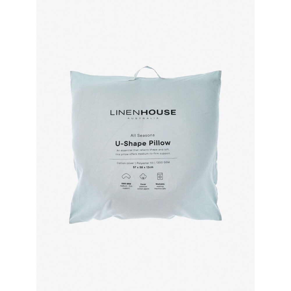 Linen House All Seasons U Shaped Pillow 900gsm - White