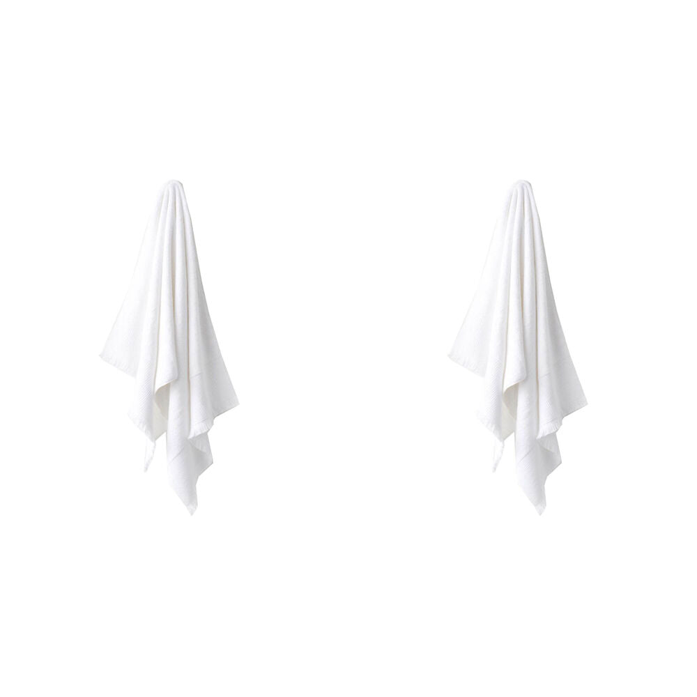 2PK Linen House Aria Cotton/Bamboo Bath Mat 60x80cm - White