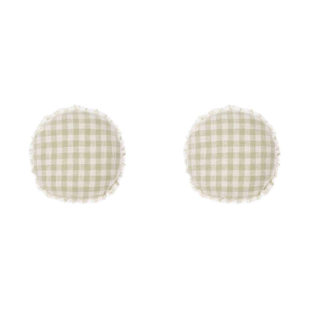 2PK Linen House Cotton Tavola Oatmeal 45cm Round Cushion - Natural
