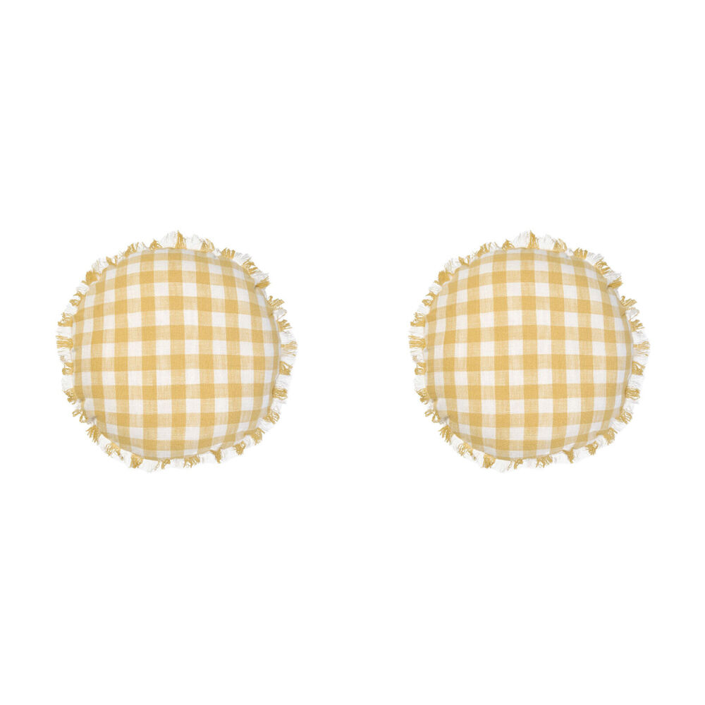 2PK Linen House 45cm Tavola Daffodil Seat Cushion Round