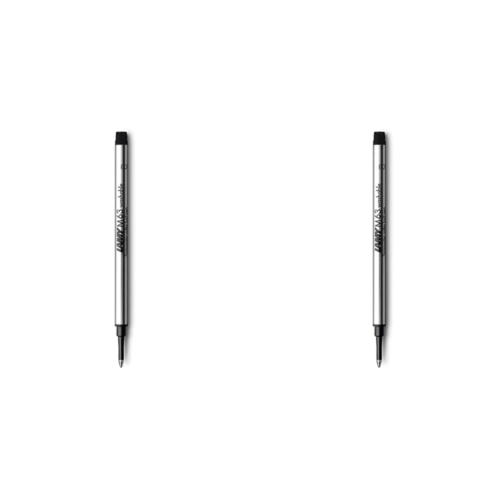 2x Lamy M63 Rollerball Pen Refill For Safari Pens Medium - Black