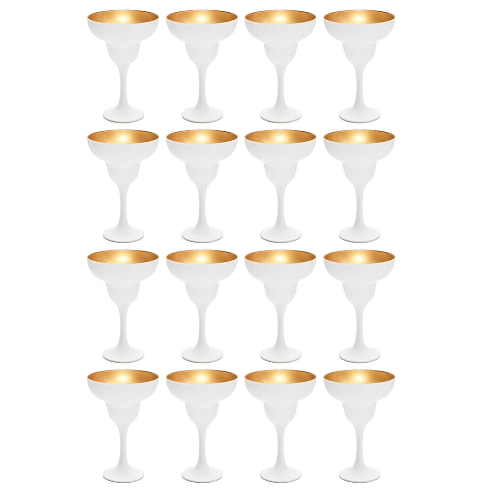 4x 4pc Artcraft Luna Classic Martini Glass Party Beverage 305ml White/Gold