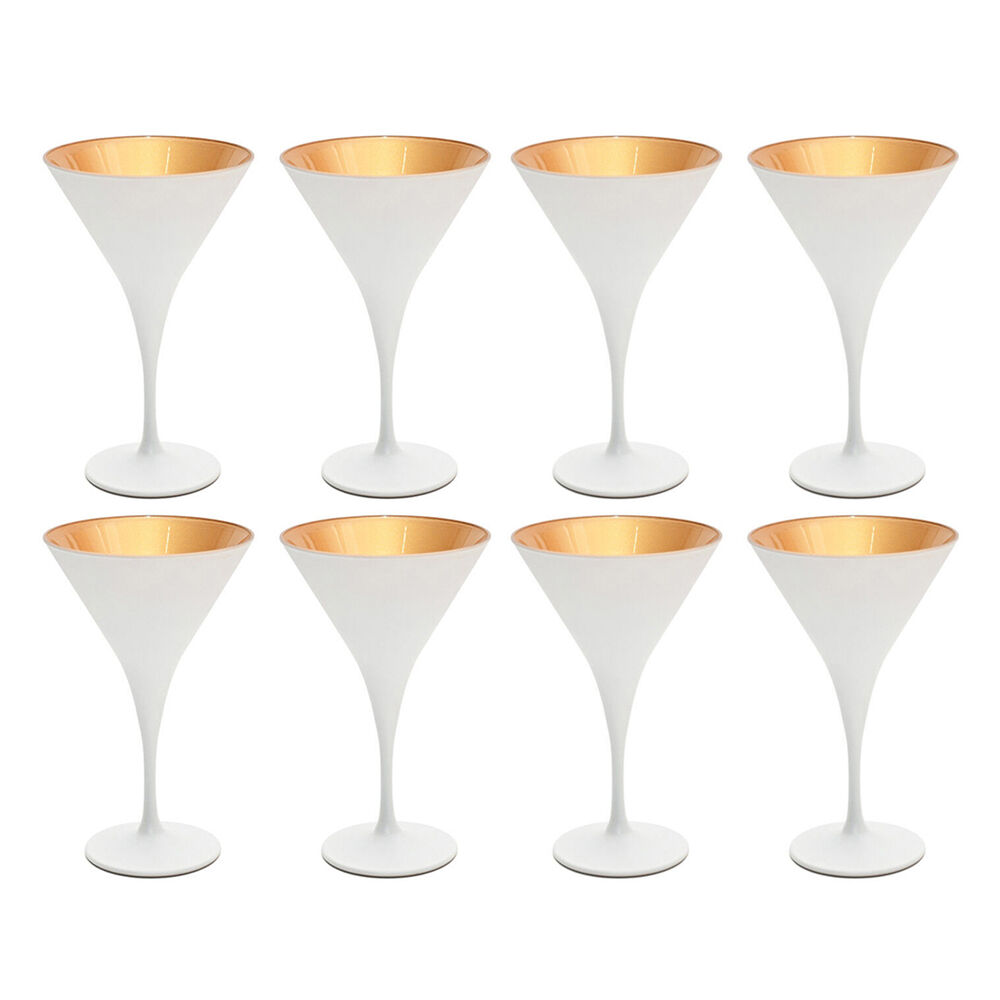 2PK 4pc Artcraft Luna Classic Martini Glass Party Beverage 175ml White/Gold