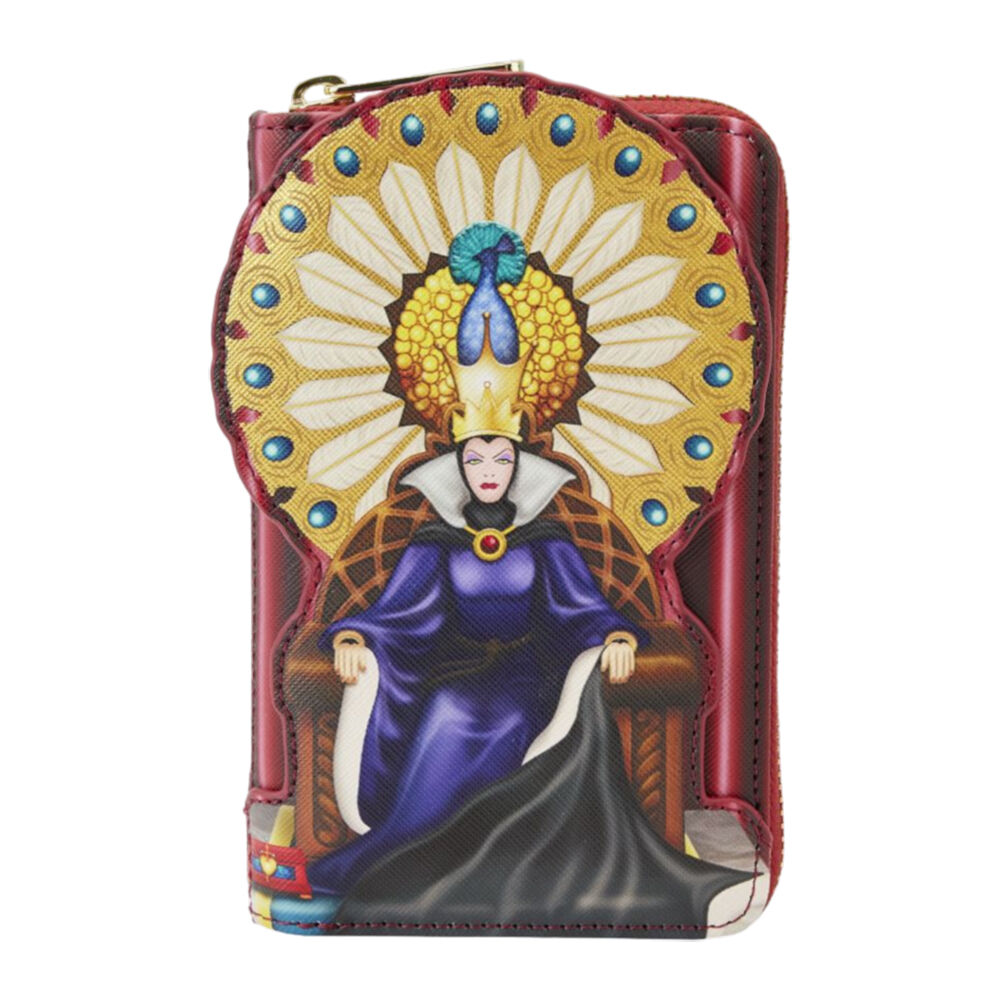 Snow White 1937 Evil Queen Throne Zip Around Wallet 6x3in