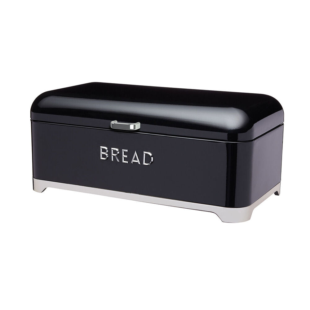 Lovello Carbon Steel Bread Storage Bin Container - Black