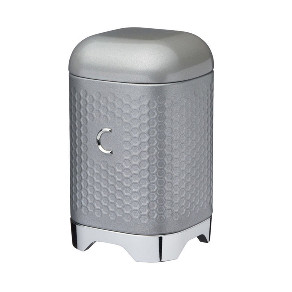 Kitchencraft Lovello Geometric Retro Coffee Canister Jar 19cm Shadow Grey