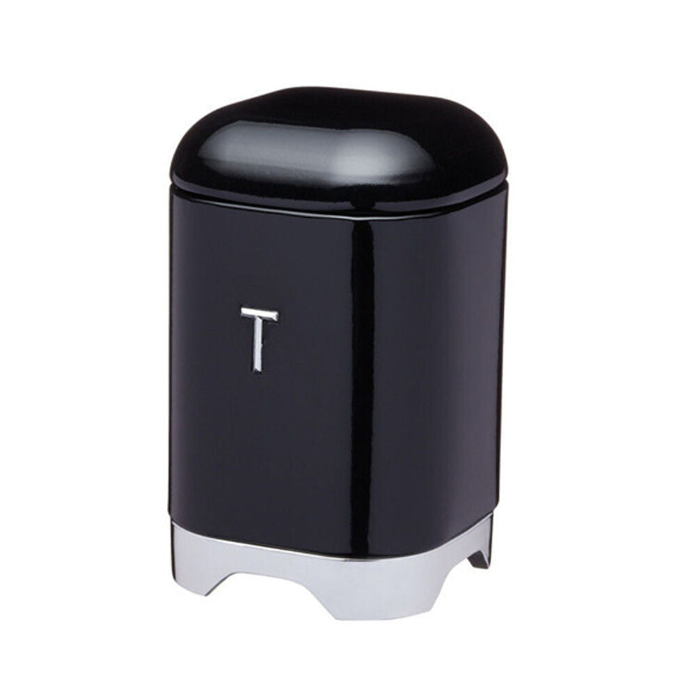 Kitchencraft Lovello Tea Tin Carbon Steel Canister - Black