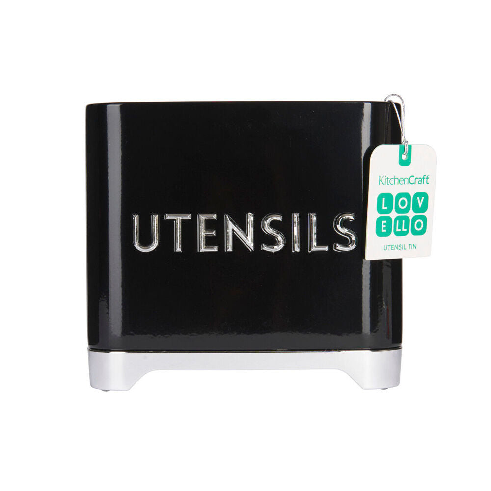 Kitchen Craft Lovello Carbon Steel Utensil Tin Holder - Black