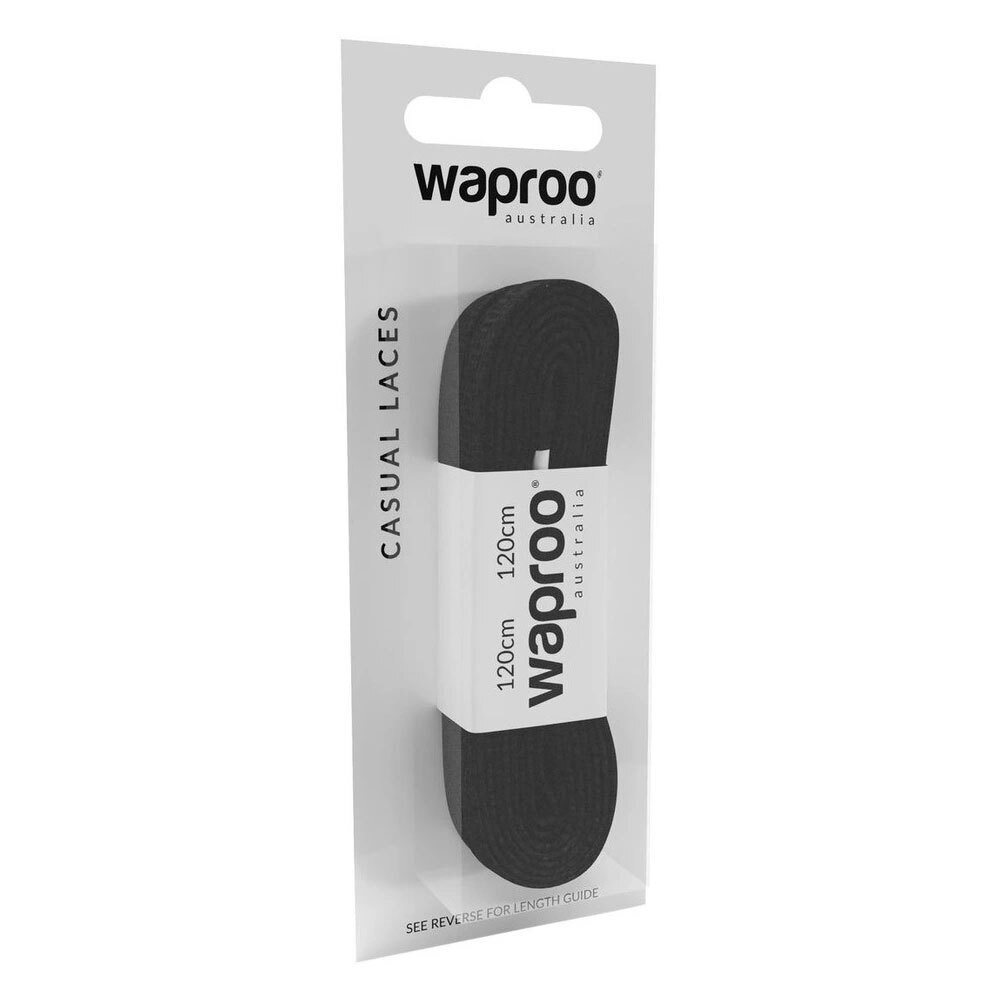 3PK Waproo Platinum Shoelace Refill 120cm Flat Track Black