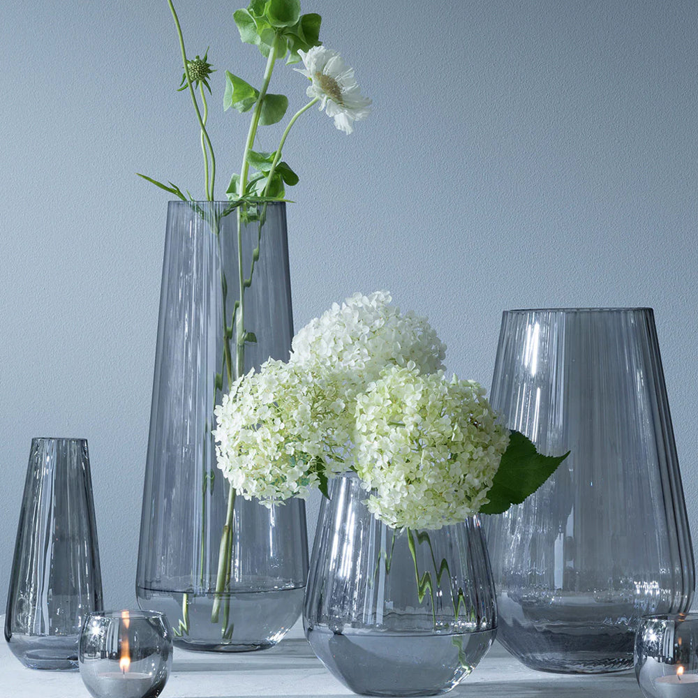 LSA International Vase Sheer Zinc Decorative Vessel Grey 28cm