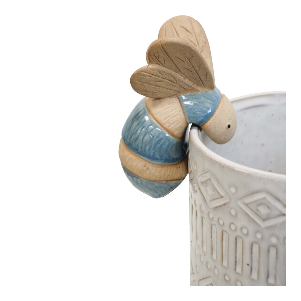 4PK LVD Ceramic 8cm Bug/Bee Pot Sitter Garden Ornament - Blue