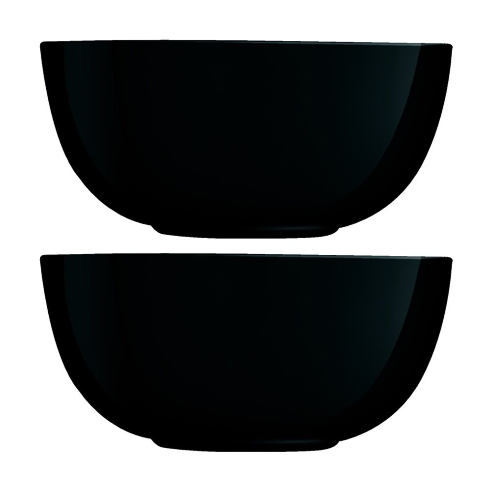 2x 2pc Luminarc Diwali Salad Bowl 21x10cm Serveware Opal Glass Black