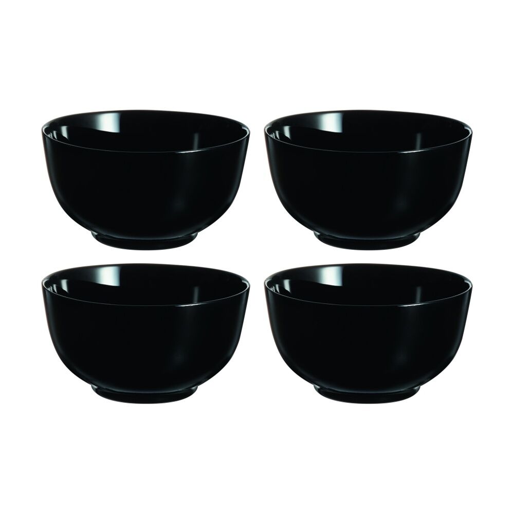 2x 4pc Luminarc Diwali Cereal Bowl 15x8cm Serveware Opal Glass Black