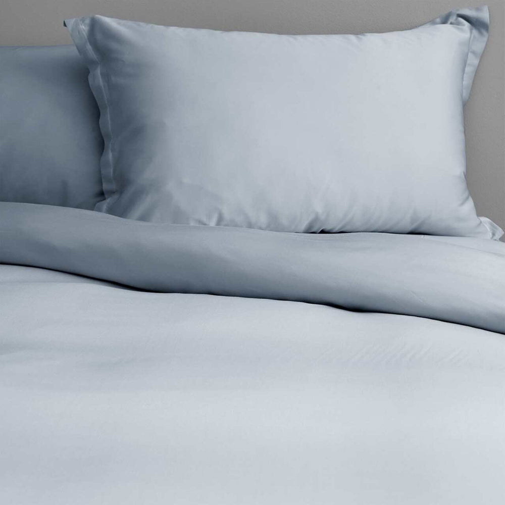 Canningvale Size Lustro Bamboo Quilt Cover Set Ice Blue