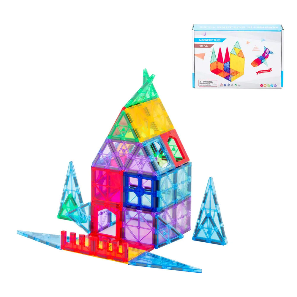 Gem Toys Pcs Durable Building Magnetic Tiles/3D Puzzle w/Storage Bag 3y+