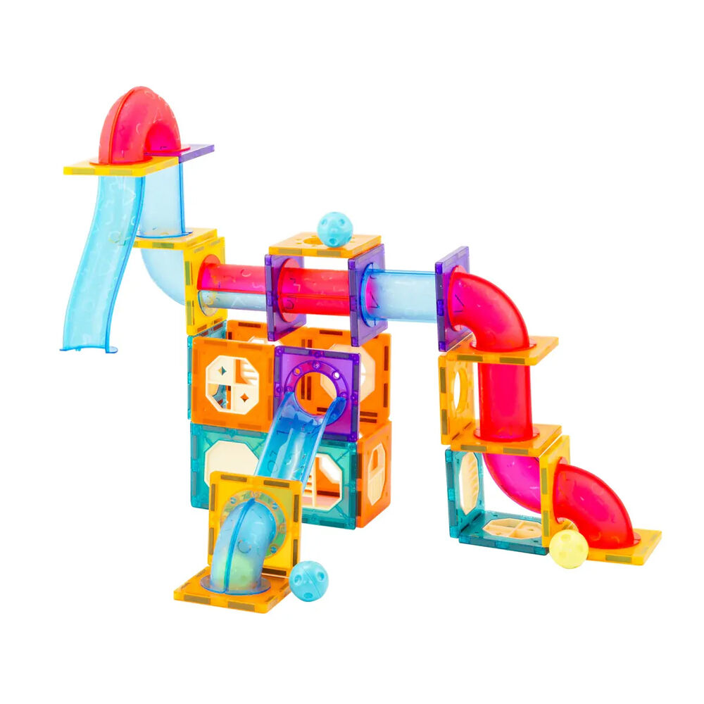Gem Toys Pcs Magnetic Building Tiles w/Marble Run Pipes w/Storage Bag 3y+