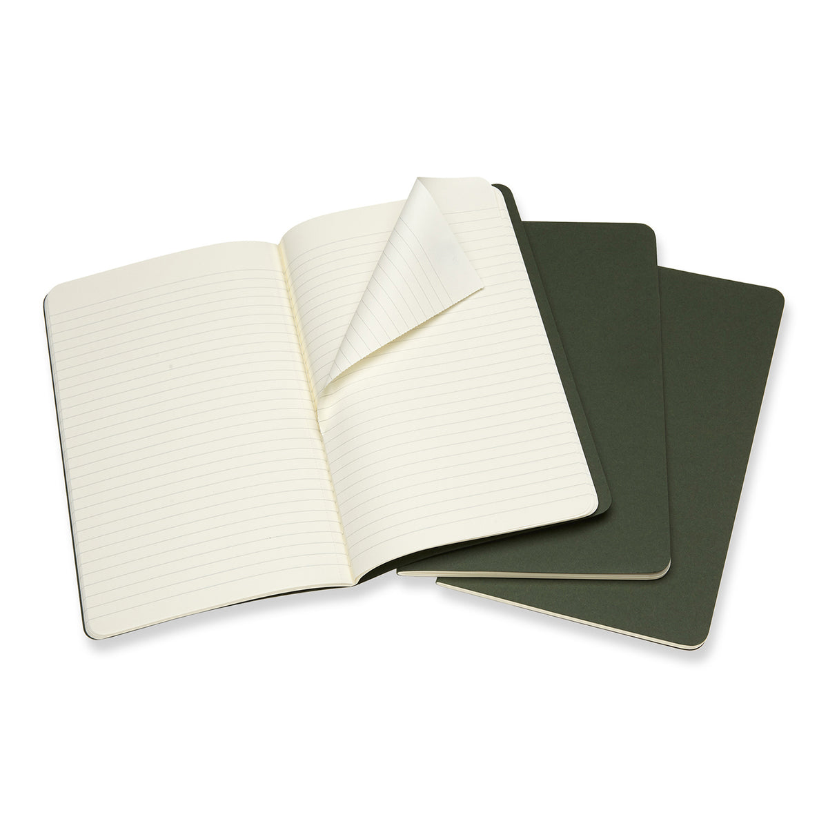 3pc Moleskine Ruled Cahier Notebook L - Myrtle Green