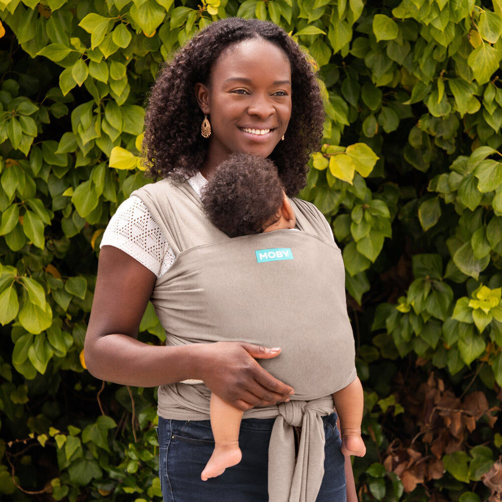 Moby Element Wrap Taupe Featherknit Soft Baby/Newborn Carrier Beige