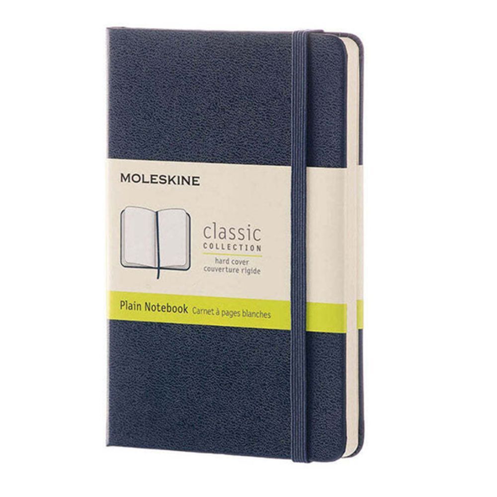 Moleskine Classic Hardcover Pocket Notebook Plain Sapphire Blue
