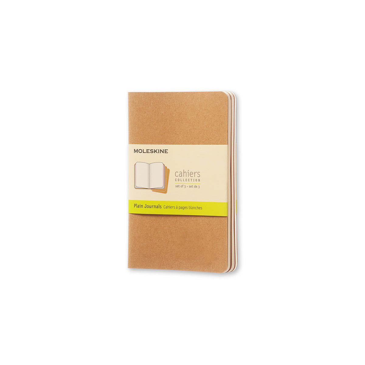 2x 3pc Moleskine 80 Pages Plain Pocket Cahier Notebook - Kraft