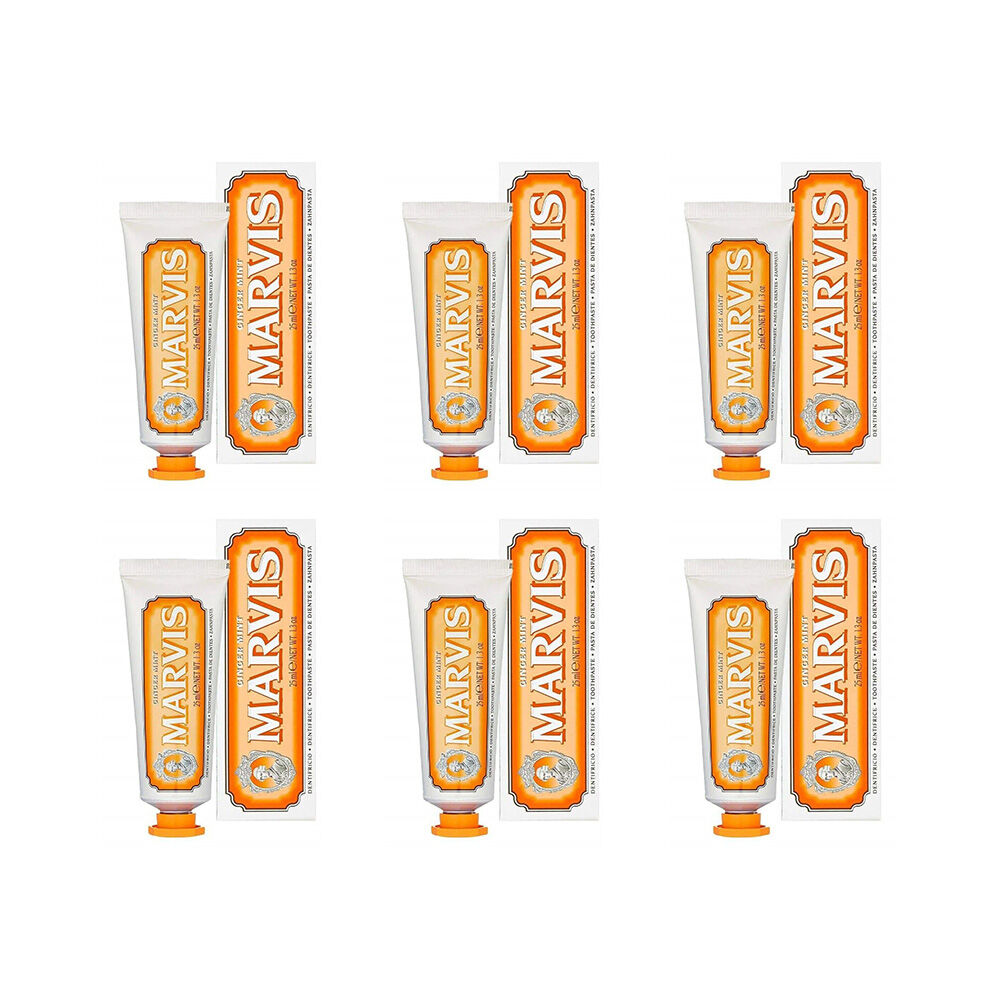 6PK Marvis Travel Size Oral Care Toothpaste 25ml - Ginger Mint