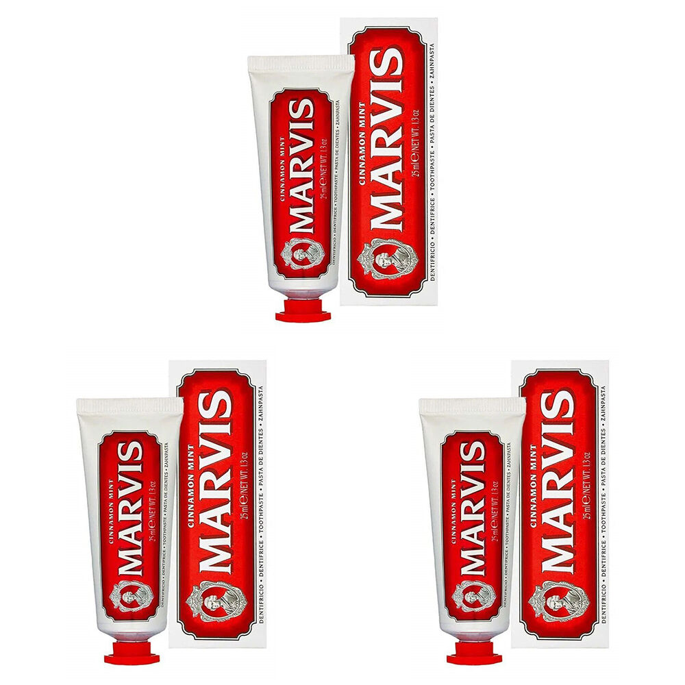 3PK Marvis Travel Size Oral Care Toothpaste 25ml - Cinnamon Mint