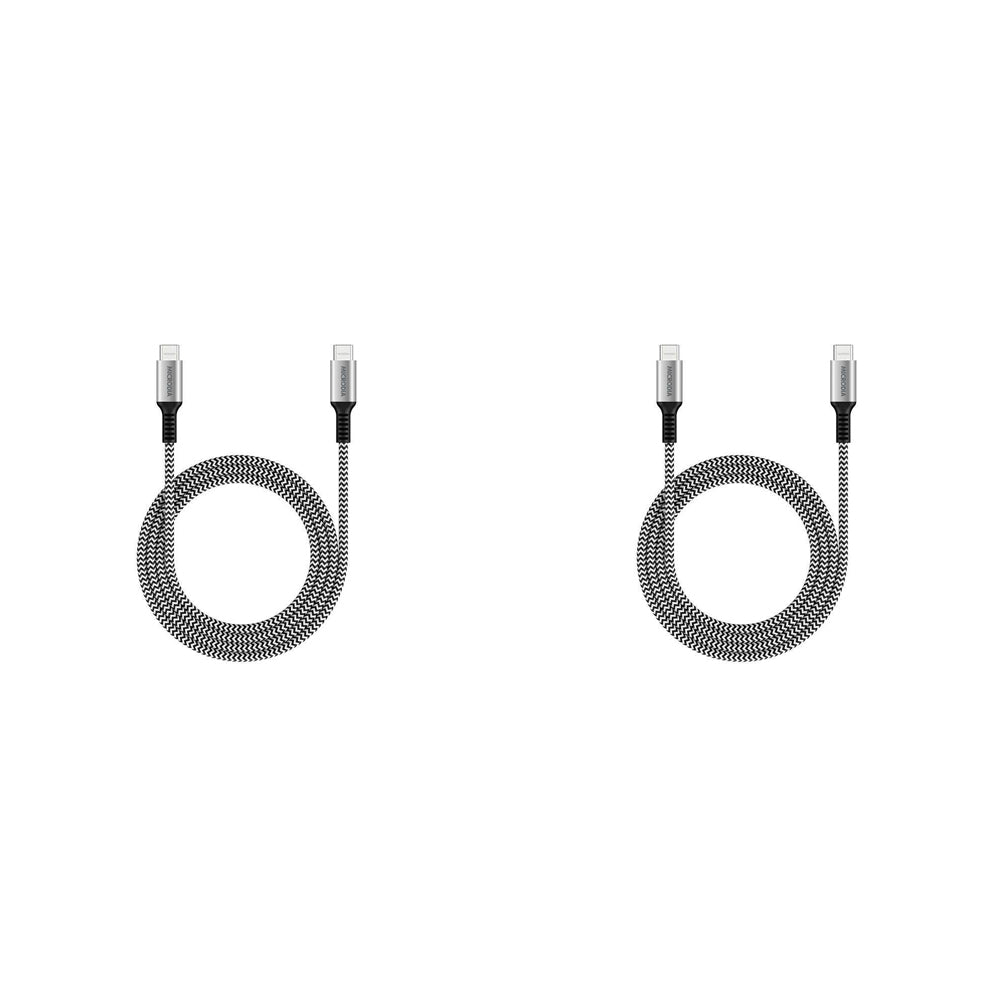 2PK Microdia ExeCable Tweed PD100W USB-C Cable 1.3m Zebra