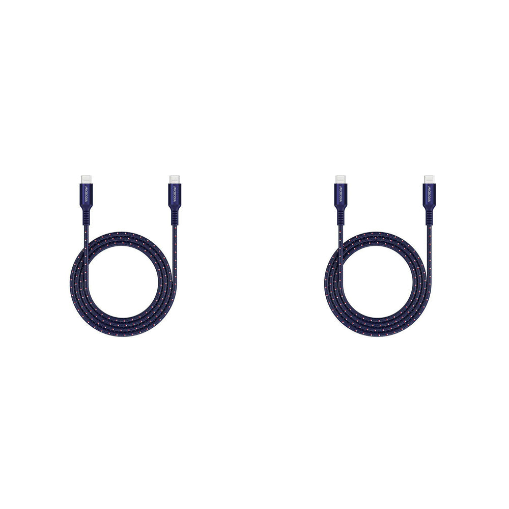 2PK Microdia ExeCable Tweed PD100W USB-C Cable 1.3m Navy