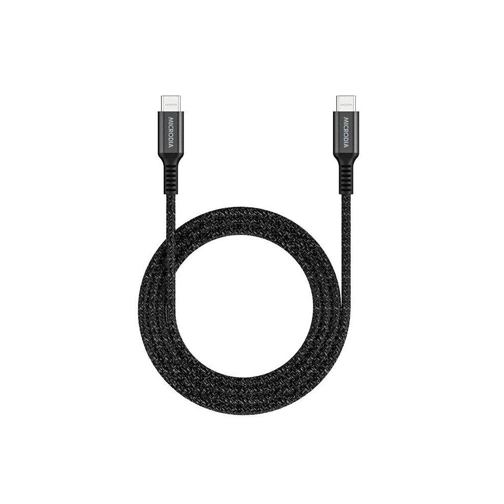 2PK Microdia ExeCable Tweed PD100W USB-C Cable 2.6m Charcoal