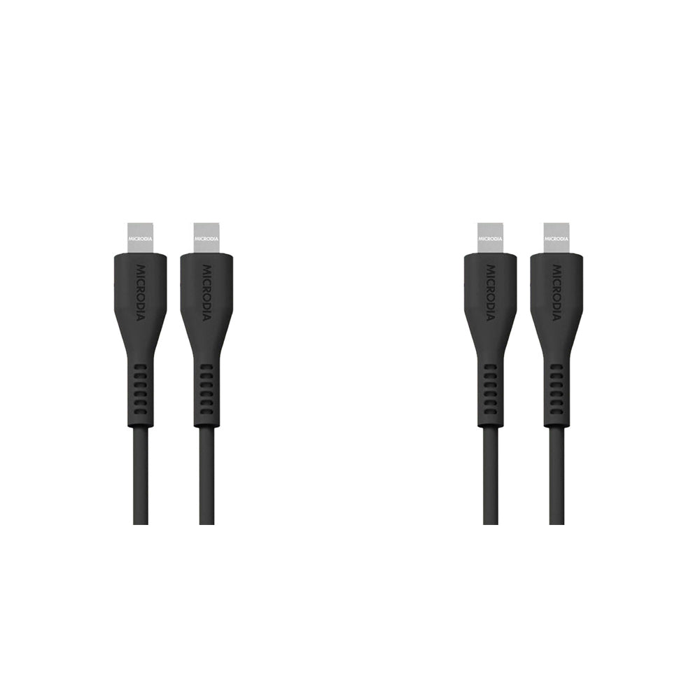 2PK Microdia Fruitywire Silicone PD60W USB-C Cable 1.3m Charcoal