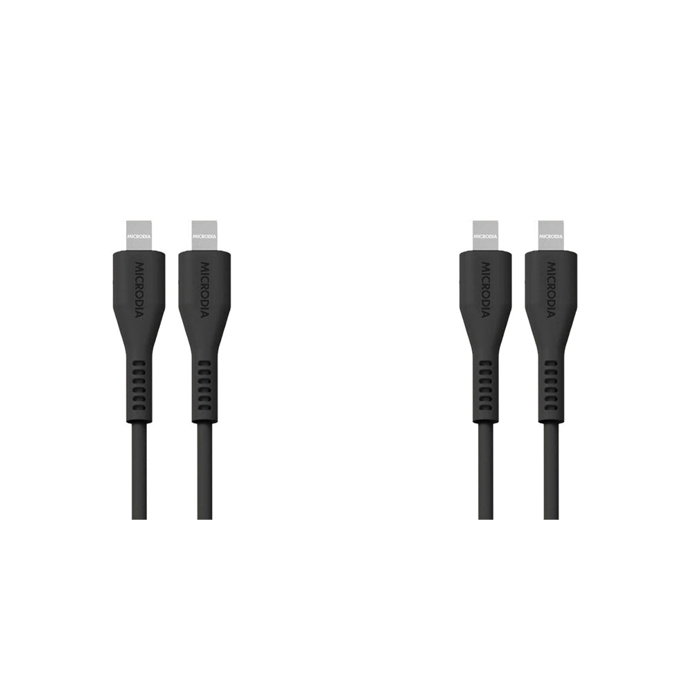2PK Microdia Fruitywire Silicone PD60W USB-C Cable 2.6m Charcoal