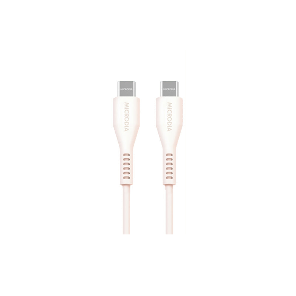 2PK Microdia Fruitywire Liquid Silicon PD100W USB-C 1.3m Pearl White