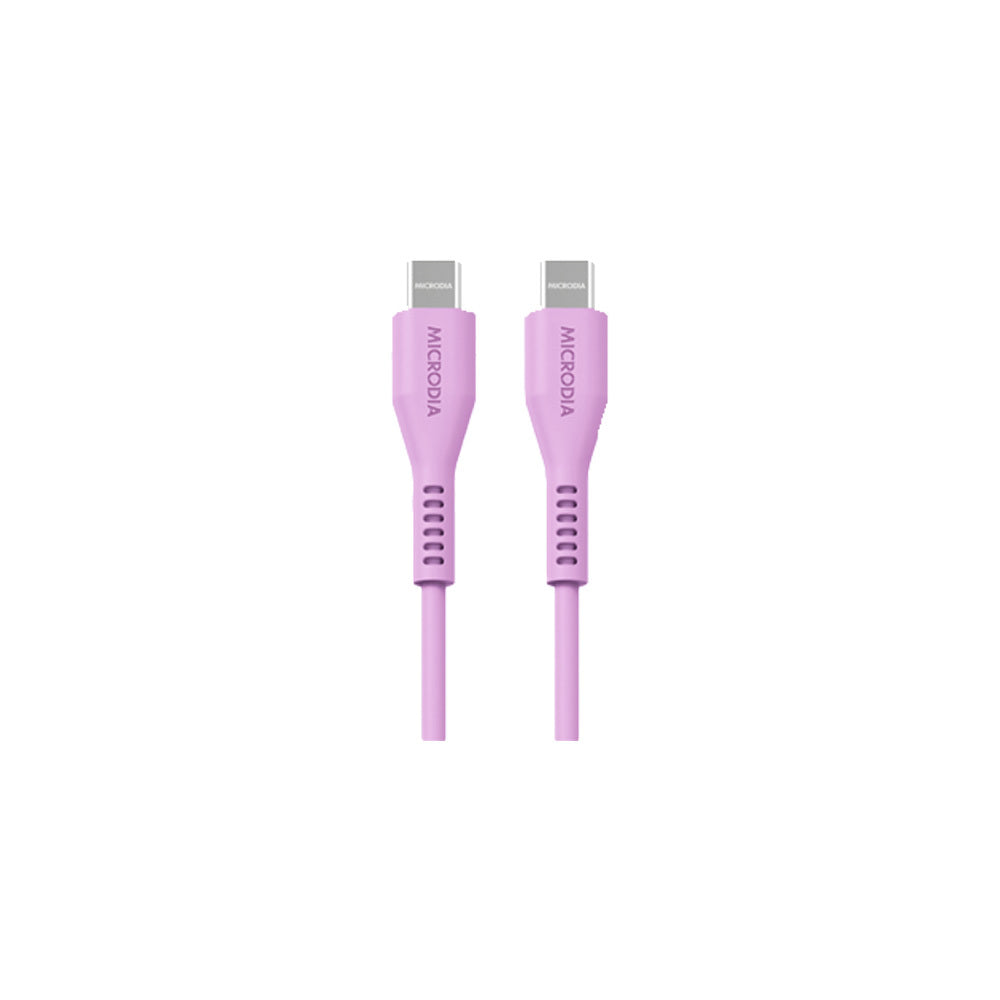 2PK Microdia Fruitywire Liquid Silicon PD100W USB-C 1.3m Lavender