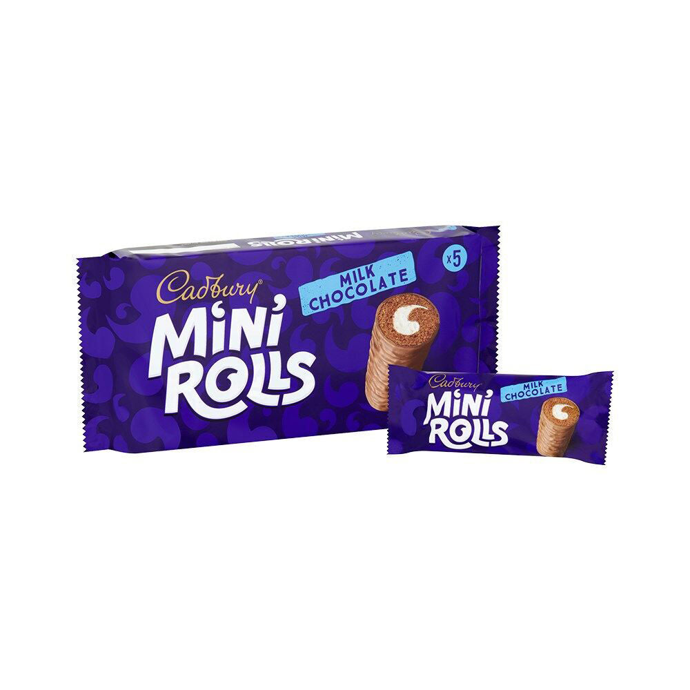 12x 5PK Cadbury Chocolate Mini Rolls Snack Cake/Dessert 140g