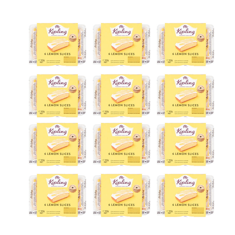 12x 6PK Mr Kipling Lemon Slices Snack Cake/Dessert Individually Wrapped 165g