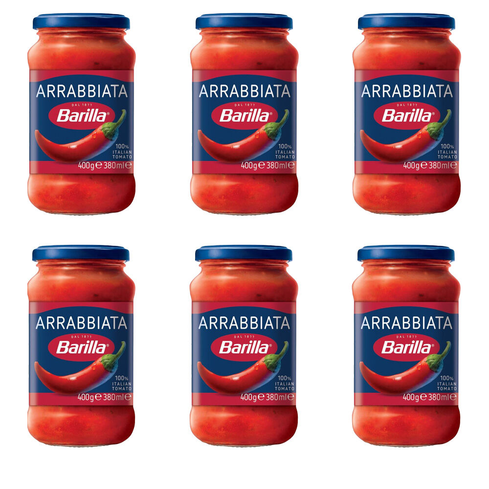 6PK Barilla Arrabbiata Tomato & Chilli Cooking/Pasta Sauce 400g