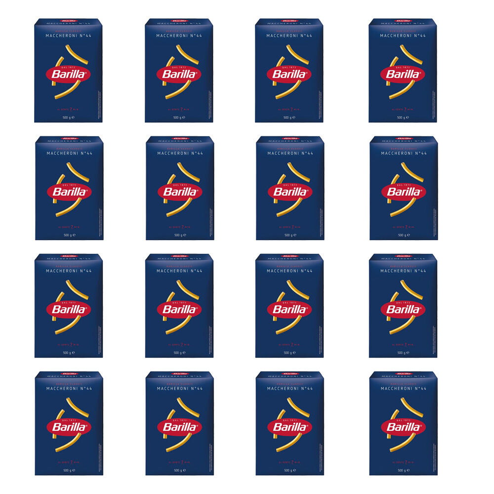 16PK Barilla Maccheroni No. 44 Dry Durum Wheat Pasta 500g