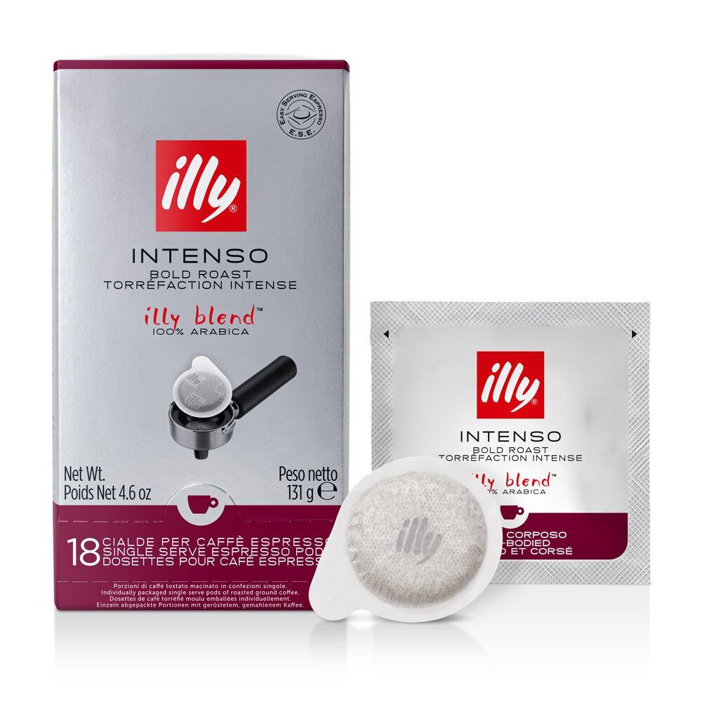 12x 18pc illy Arabica Intenso Espresso E.S.E Pods 131g Bold Roast