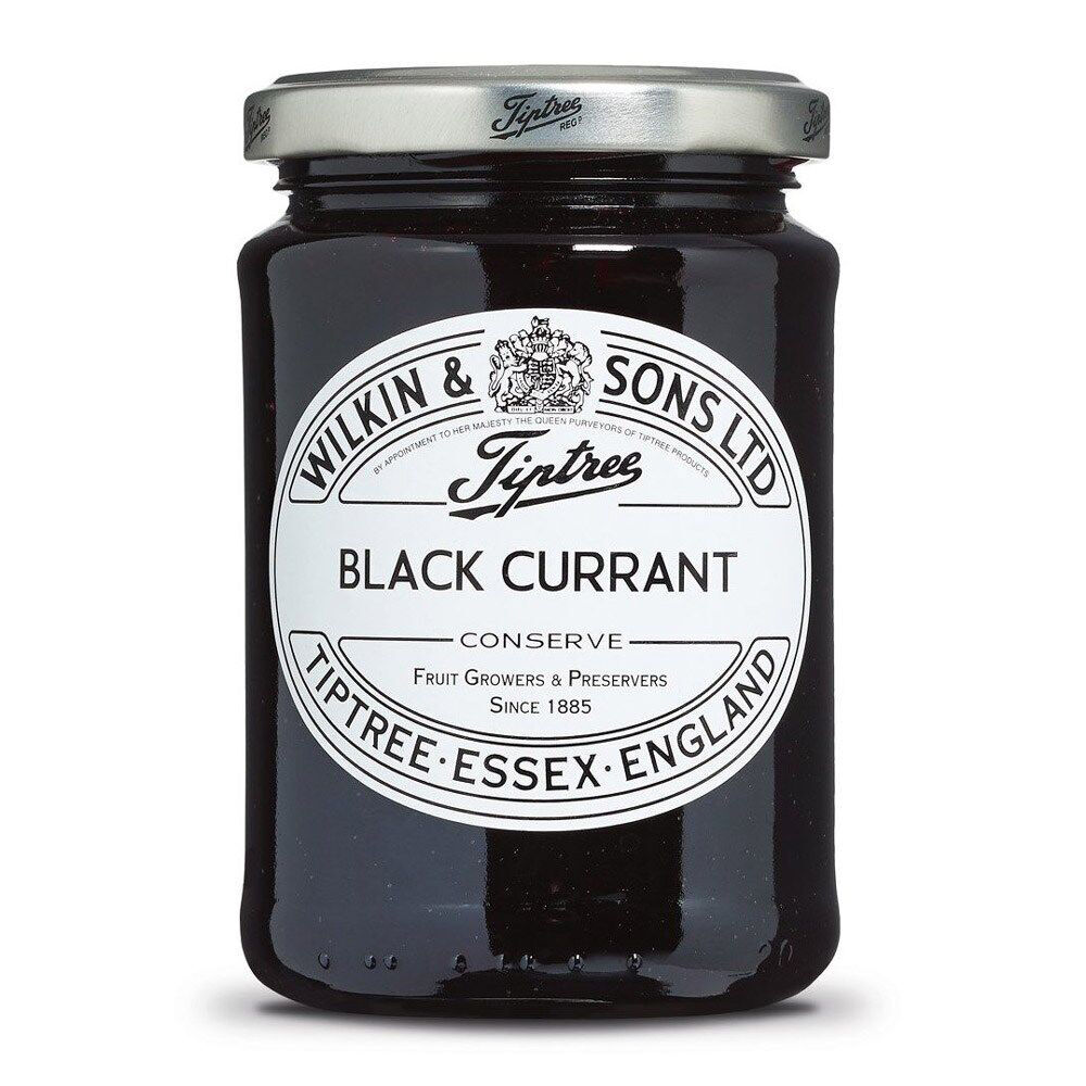 6PK Tiptree Blackcurrant Conserve/Jam Jar Spread/Topping Gluten Free 340g