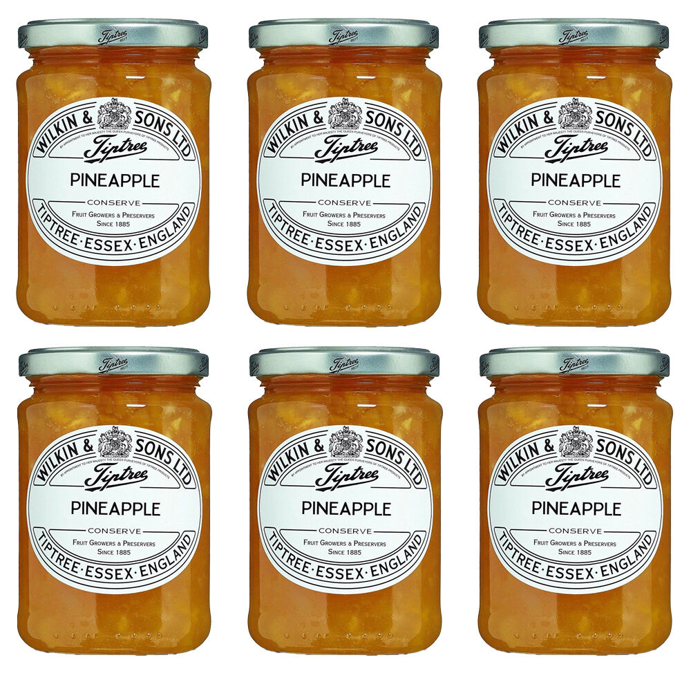 6PK Tiptree Pineapple Conserve/Jam Jar Spread/Topping Gluten Free 340g
