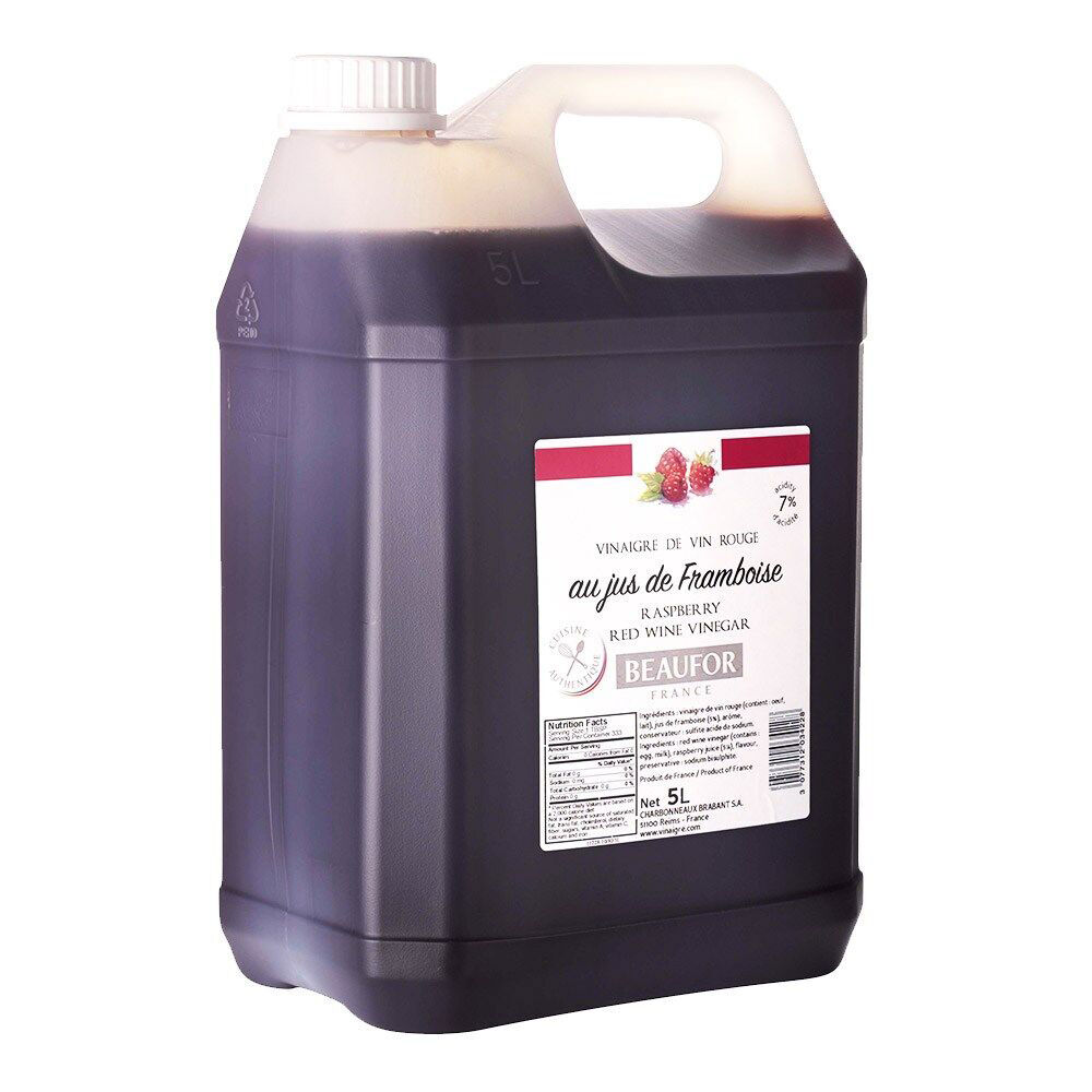 2PK Beaufor Raspberry Red Wine Vinegar Bulk Easy Pour Jug For Salads/Cooking 5L