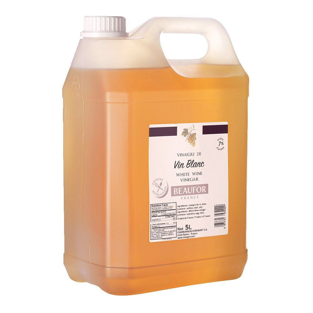 2PK Beaufor White Wine Vinegar Bulk Jug for Kitchens and Catering 5L