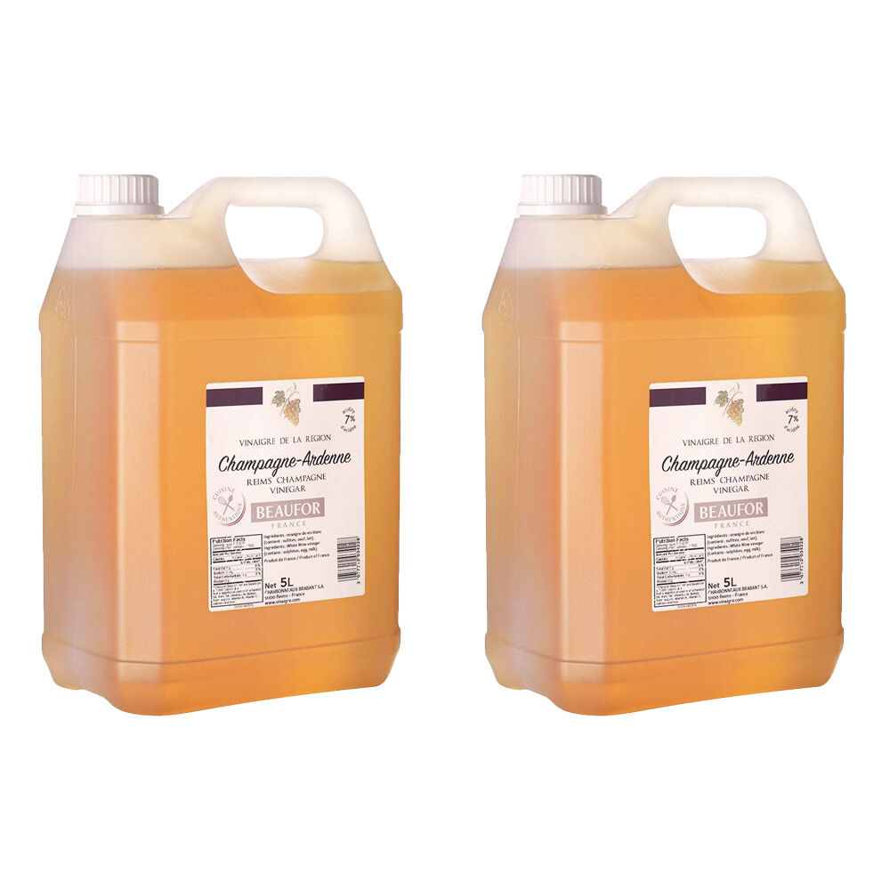 2PK Beaufor French Champagne Vinegar Bulk Jugs for Kitchens/Catering 5L